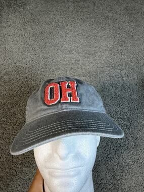 Home Free Hat Cap Strap Back Mens One Size Gray Chenille OH College Patch